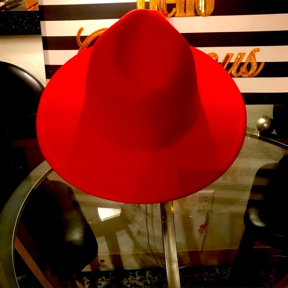 Red large fedora hat for sale!
